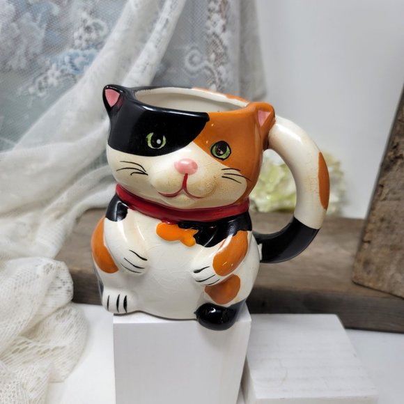 Calaco Cat W/ Hidden Mouse Coffee Tea Mug Pier 1 Imports Ceramic - Picture 8 of 8